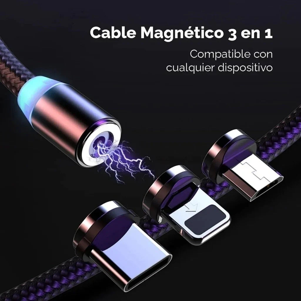 CABLE CARGADOR MAGNETICO 3 EN 1