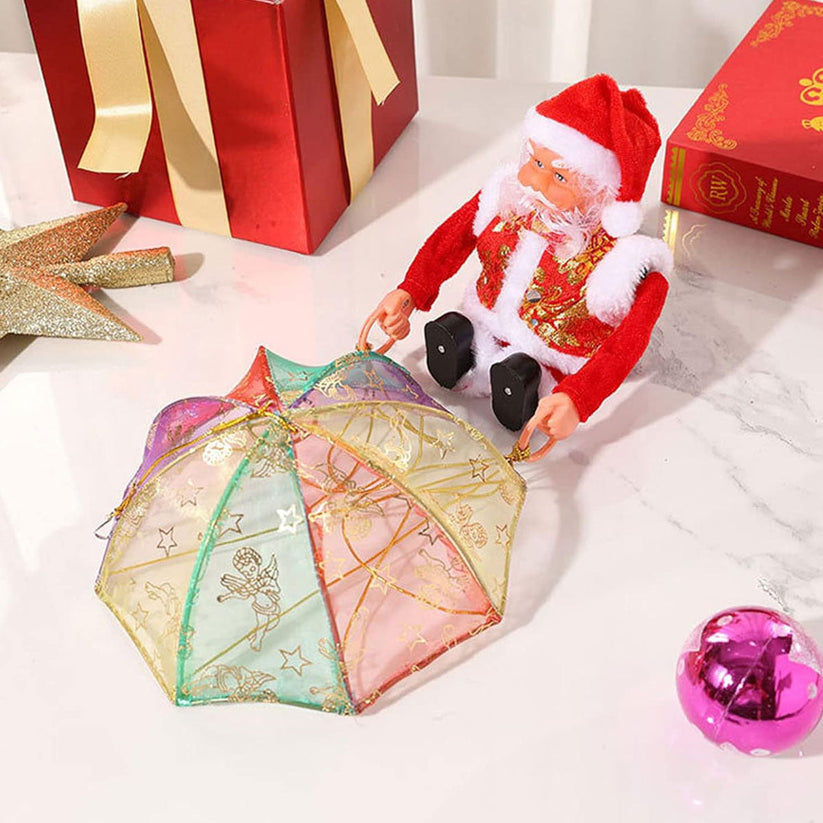 Papá Noel Paraguas Colgante con Música y Movimiento