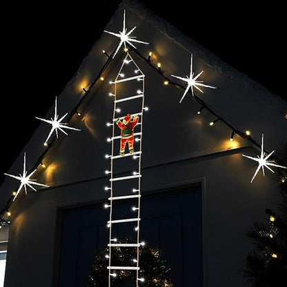 ESCALERA LED NAVIDEÑA DE 2 METROS + PAPÁ NOEL 30CM