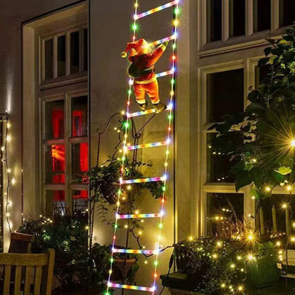 ESCALERA LED NAVIDEÑA DE 2 METROS + PAPÁ NOEL 30CM