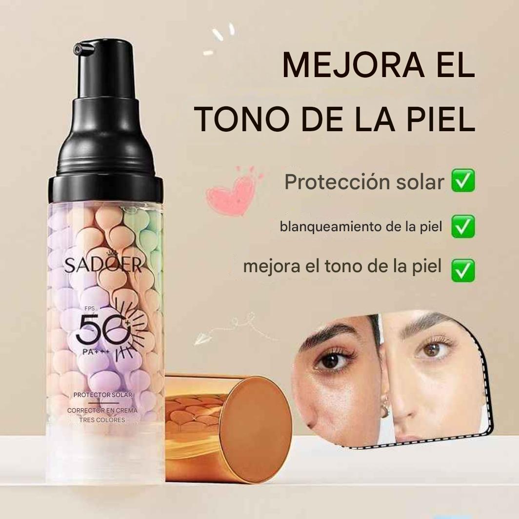 Base de Maquillaje protector Facial Tri-Color